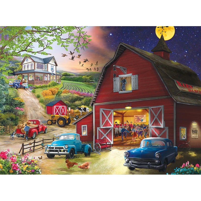 Buffalo Games - Bigelow Illustrations - Farm Life Day And Night - 1000 Piece Jigsaw Puzzle For Adults -Challenging Puzzle Perfect For Game Nights - Finished Size Is 26.75 X 19.75