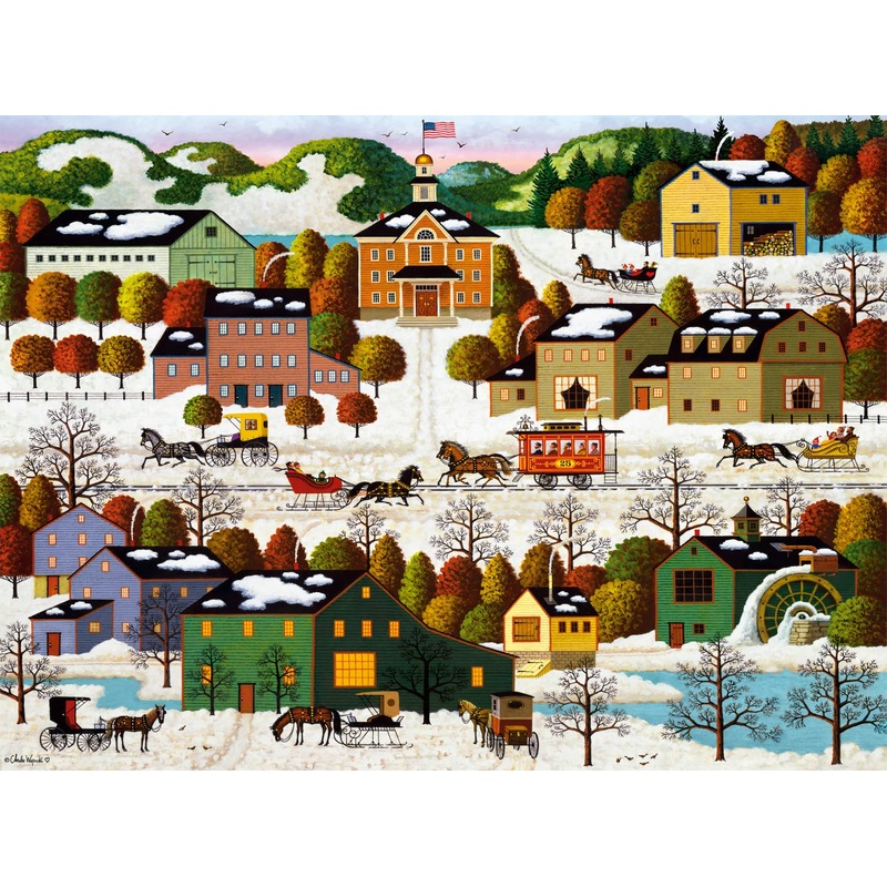 Buffalo Games - Charles Wysocki - Blossom River Junction - 1000 Piece Jigsaw Puzzle For Adults -Challenging Puzzle Perfect For Game Nights - Finished Size Is 26.75 X 19.75