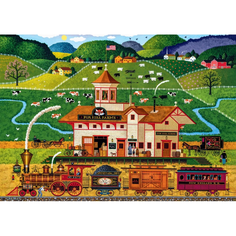 Buffalo Games - Charles Wysocki - Fox Hill Farms - 300 Piece Jigsaw Puzzle For Adults -Challenging Puzzle Perfect For Game Nights - Finished Size Is 21.25 X 15.00