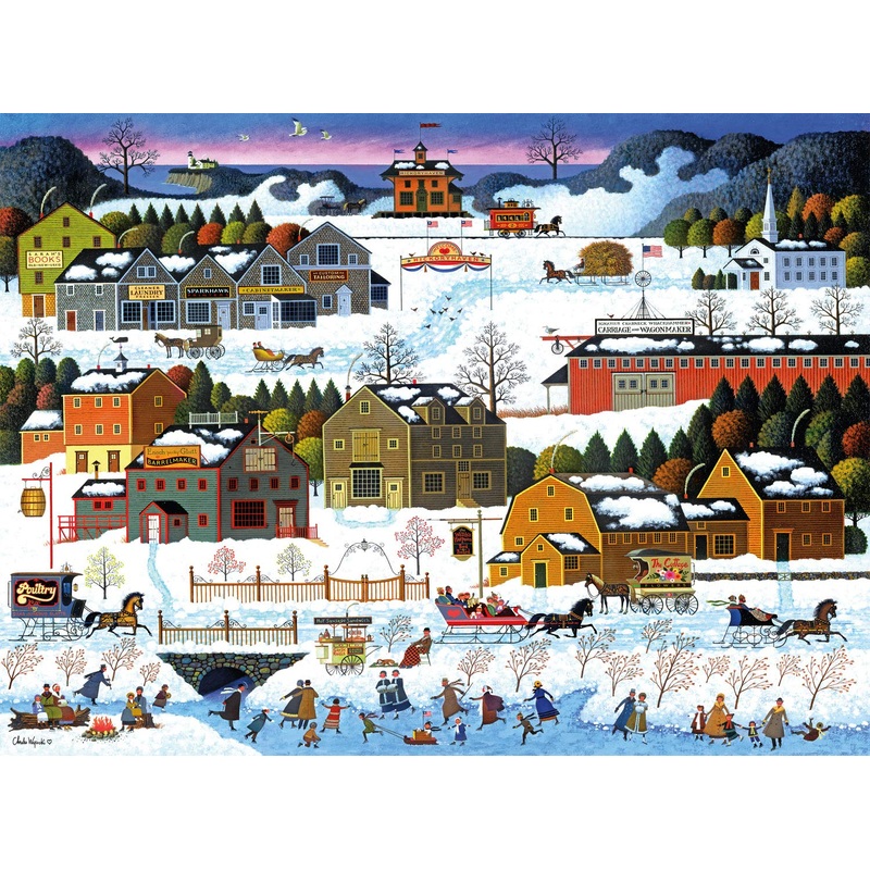 Buffalo Games - Charles Wysocki - Hickory Haven Canal - 1000 Piece Jigsaw Puzzle For Adults -Challenging Puzzle Perfect For Game Nights - Finished Size Is 26.75 X 19.75