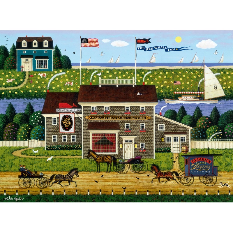 Buffalo Games - Charles Wysocki - Red Whale Inn - 1000 Piece Jigsaw Puzzle For Adults -Challenging Puzzle Perfect For Game Nights - Finished Size Is 26.75 X 19.75