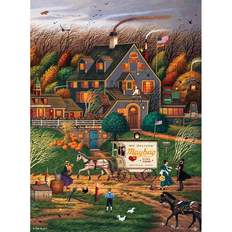 Buffalo Games - Charles Wysocki - Secret Passage Inn - 1000 Piece Jigsaw Puzzle For Adults -Challenging Puzzle Perfect For Game Nights - Finished Size Is 26.75 X 19.75