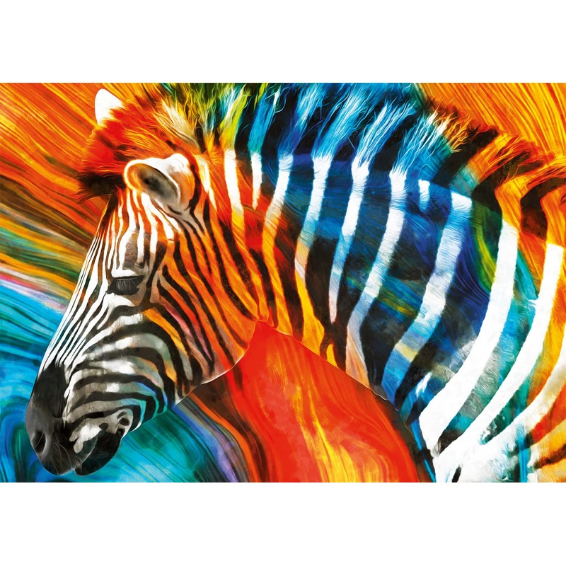Buffalo Games - Colorful Zebra - 300 Piece Jigsaw Puzzle For Adults Challenging Puzzle Perfect For Game Nights - Finished Puzzle Size Is 21.25 X 15.00