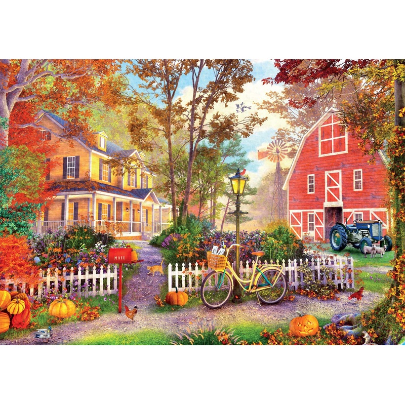 Buffalo Games - Dominic Davison - Autumn Farmhouse - 500 Piece Jigsaw Puzzle For Adults -Challenging Puzzle Perfect For Game Nights - Finished Size Is 21.25 X 15.00