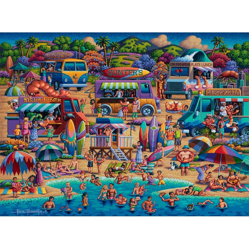 Buffalo Games - Dowdle - Shrimp Trucks - 1000 Piece Jigsaw Puzzle For Adults -Challenging Puzzle Perfect For Game Nights - Finished Size Is 26.75 X 19.75