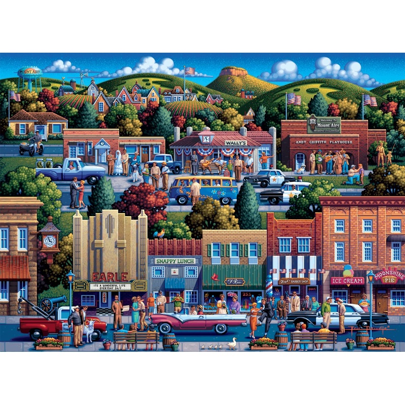 Buffalo Games - Eric Dowdle - Mt Airy, Nc - Mayberry - 1000 Piece Jigsaw Puzzle For Adults -Challenging Puzzle Perfect For Game Nights - Finished Size Is 26.75 X 19.75