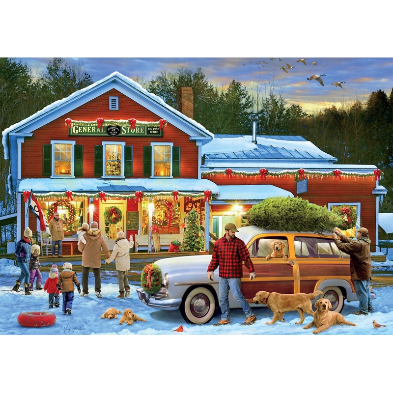 Buffalo Games - Greg Giordano - General Store At Christmas - 500 Piece Jigsaw Puzzle For Adults -Challenging Puzzle Perfect For Game Nights - Finished Size Is 21.25 X 15.00