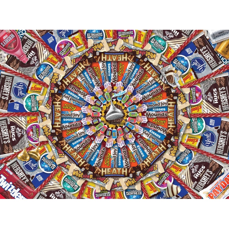Buffalo Games - Hershey - Hershey Radial Collage - 1000 Piece Jigsaw Puzzle For Adults Challenging Puzzle Perfect For Game Nights - Finished Puzzle Size Is 26.75 X 19.75