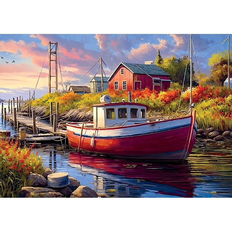 Buffalo Games - Imagine It Images - Old Boathouse - 500 Piece Jigsaw Puzzle For Adults -Challenging Puzzle Perfect For Game Nights - Finished Size Is 21.25 X 15.00