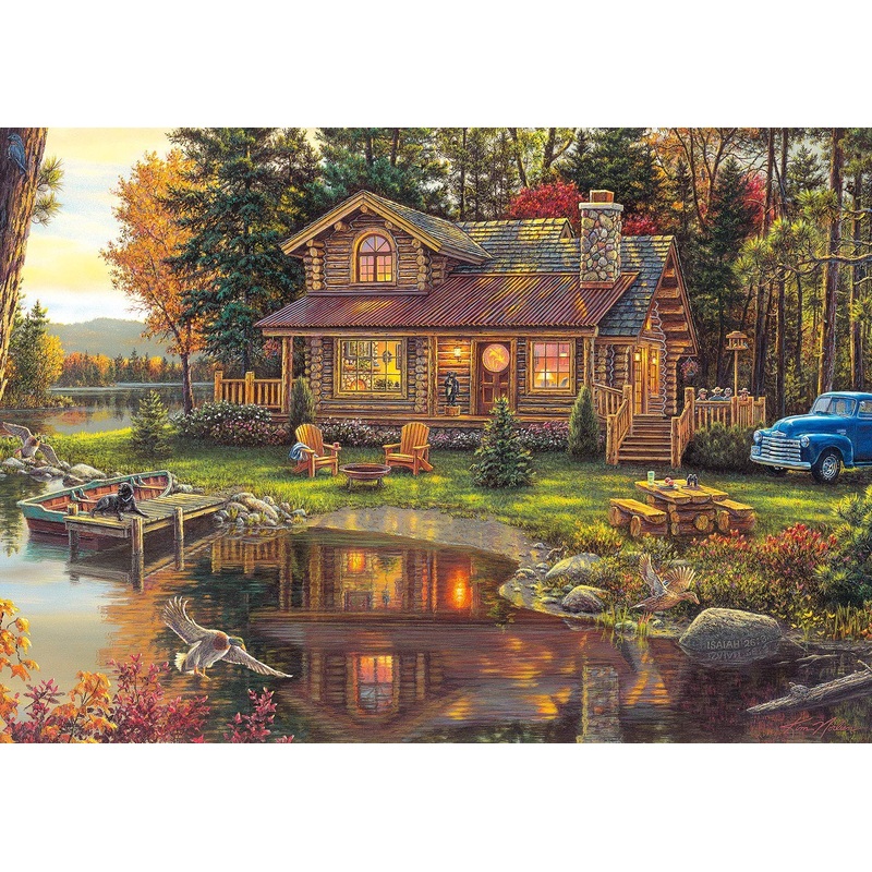 Buffalo Games - Kim Norlien - Peace Like A River - 300 Large Piece Jigsaw Puzzle With Hidden Images,Multicolor