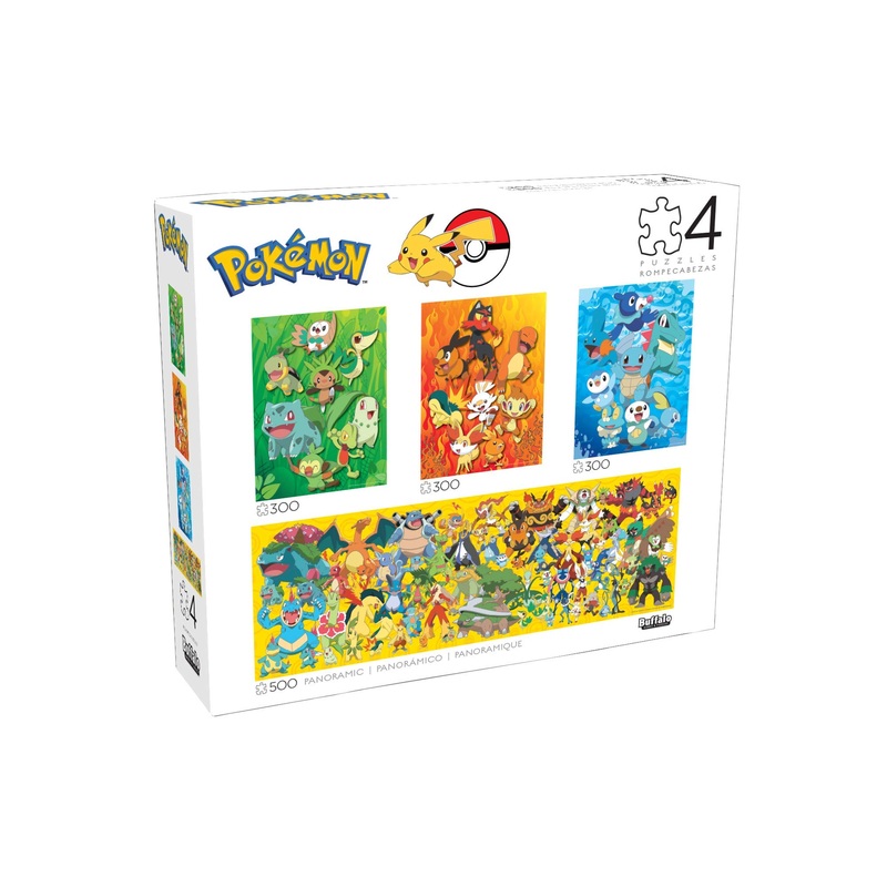 Buffalo Games - Pokemon - 4 X 1 Multipack - Multi Piece Jigsaw Puzzle For Adults -Challenging Puzzle Perfect For Game Nights - Finished Size Varies