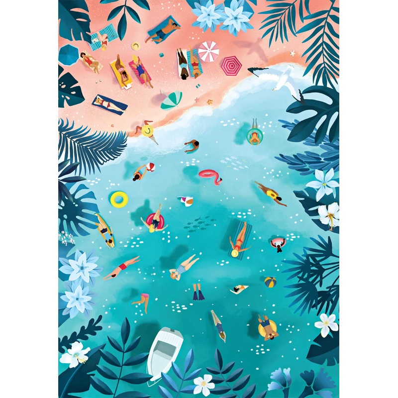 Buffalo Games - Tropical Umbrellas - 500 Piece Jigsaw Puzzle, Blue