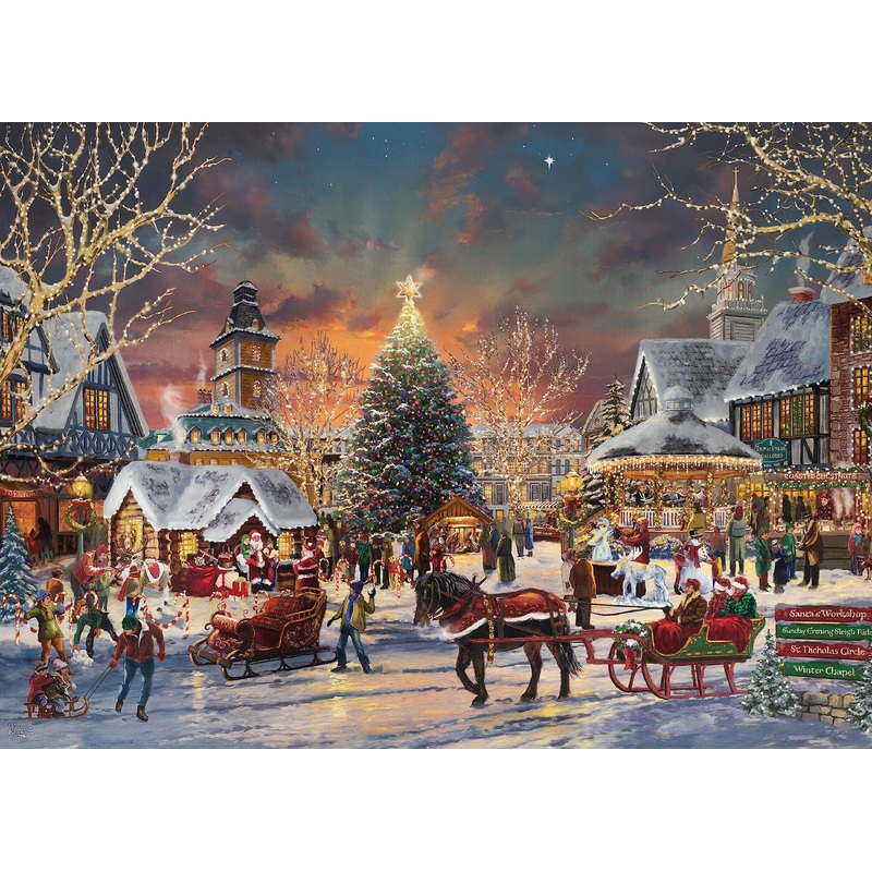 Ceaco - Thomas Kinkade - Holiday - Christmas Festival - 1000 Piece Jigsaw Puzzle