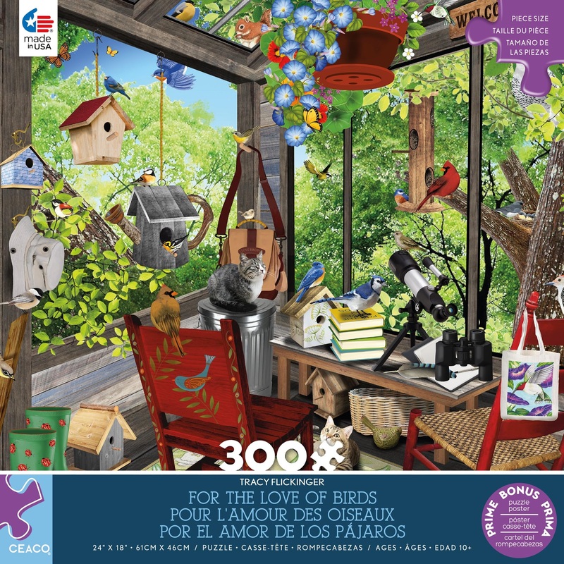 Ceaco - Tracy Flickinger - For The Love Of Birds - 300 Piece Jigsaw Puzzle