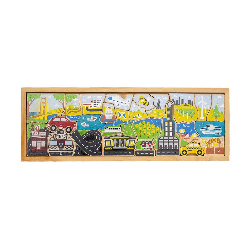 Beginagain City A To Z Puzzle & Playset - Makes Learning Fun & Sparks A ChildS Imagination - Ages 2+