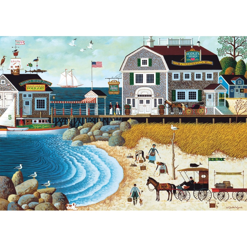 Buffalo Games - Charles Wysocki - Clammers At Hodges - 300 Piece Jigsaw Puzzle For Adults Challenging Puzzle Perfect For Game Nights - Finished Size Is 21.25 X 15.00