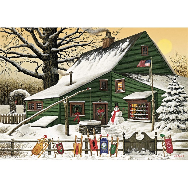 Buffalo Games - Charles Wysocki - Cocoa Break At The Copperfields - 500 Piece Jigsaw Puzzle Multi, 21.25'L X 15'W