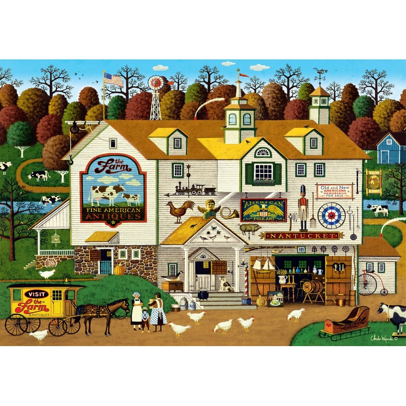 Buffalo Games - Charles Wysocki - The Farm - 500 Piece Jigsaw Puzzle For Adults -Challenging Puzzle Perfect For Game Nights - Finished Size Is 21.25 X 15.00