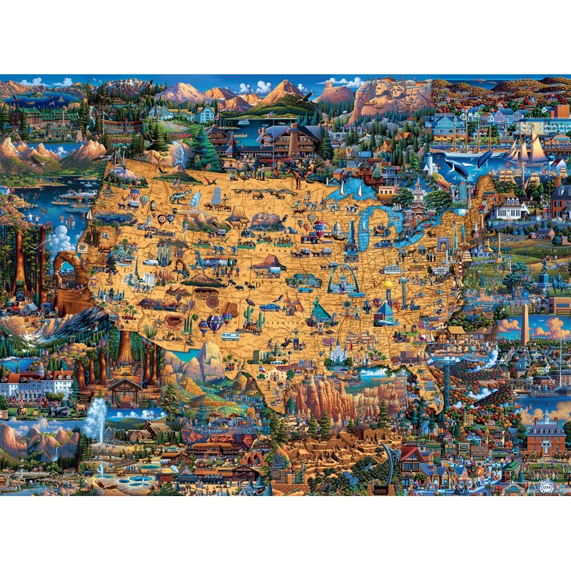 Buffalo Games - Dowdle - National Parks Map - 1000 Piece Jigsaw Puzzle For Adults -Challenging Puzzle Perfect For Game Nights - Finished Size Is 26.75 X 19.75