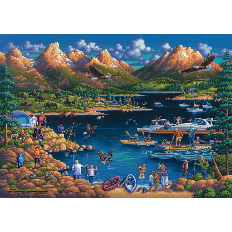 Buffalo Games - Eric Dowdle - Grand Teton - 300 Piece Jigsaw Puzzle For Adults -Challenging Puzzle Perfect For Game Nights - Finished Size Is 21.25 X 15.00