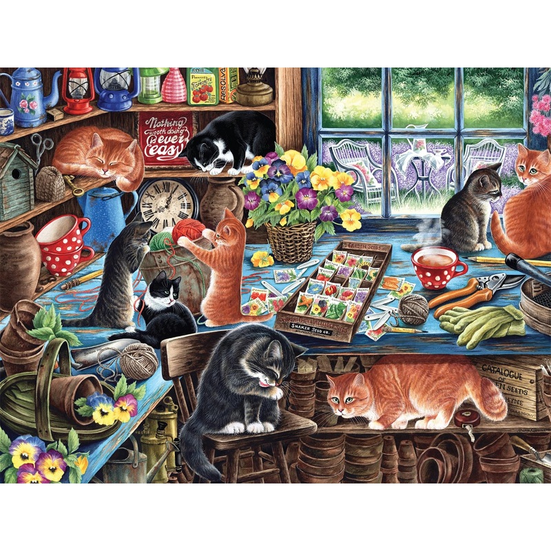 Buffalo Games - Irina Garmashova-Cawton - In The Garden Shed - 750 Piece Jigsaw Puzzle For Adults -Challenging Puzzle Perfect For Game Nights - Finished Size Is 24.00 X 18.00