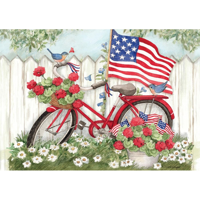 Buffalo Games - Susan Winget - Red, White & Bike - 300 Piece Jigsaw Puzzle For Adults 14 And Up Challenging Puzzle Perfect For Game Nights - Finished Puzzle Size Is 21.25 X 15.00