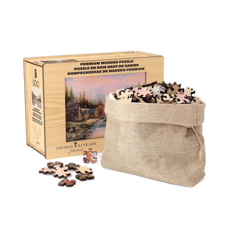 Buffalo Games - Thomas Kinkade - Sierra Paradise Wood Puzzle - Standard Cut Jigsaw Pieces - 500 Piece Jigsaw Puzzle