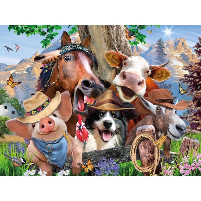 Ceaco - Howard Robinson - Selfies - Mountain Meadow Selfies - 500 Piece Jigsaw Puzzle