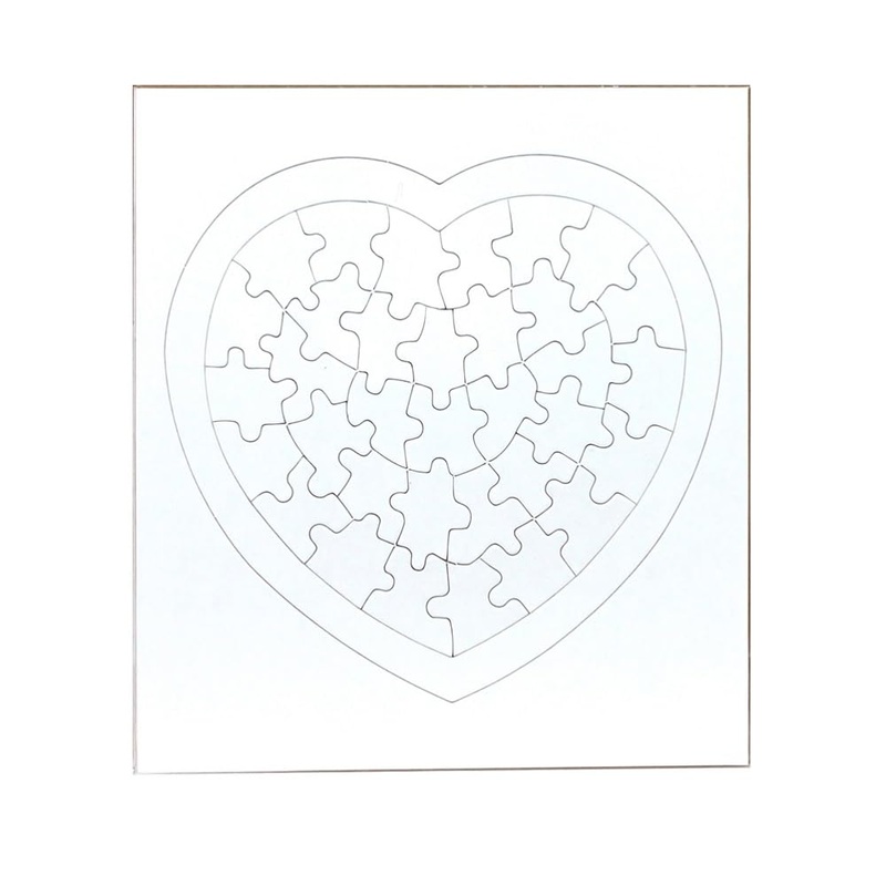 Hygloss Products 24 Blank Heart Puzzles  8.5 X 9.5 Inches With Surrounding Frame  Ideal For ValentineS Day Crafts  Write, Draw, And Decorate  34 Pieces Each