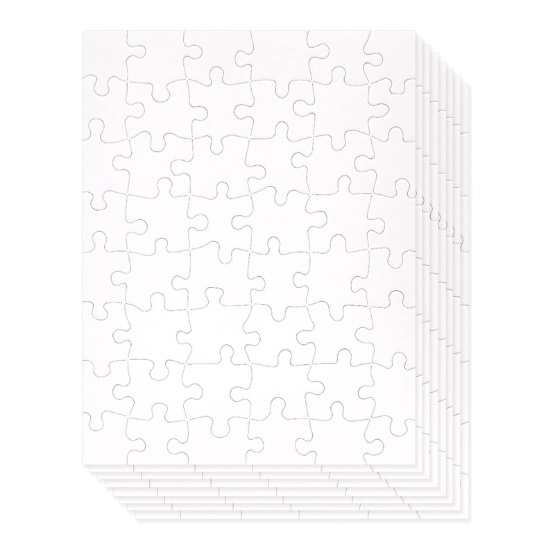 Juvale 36 Pack Blank Puzzles To Draw On, 8.5X11 Make Your Own Jigsaw Puzzle For Kids Diy, Arts And Crafts Projects (48 Pieces Each)