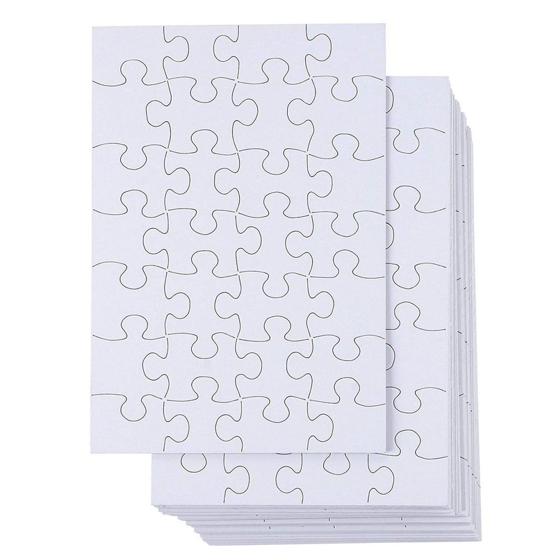 Juvale 48 Sheets Blank Puzzles To Draw On Bulk  6X8 Inch Make Your Own Jigsaw Puzzle For Kids Crafts Projects (28 Pieces Each)
