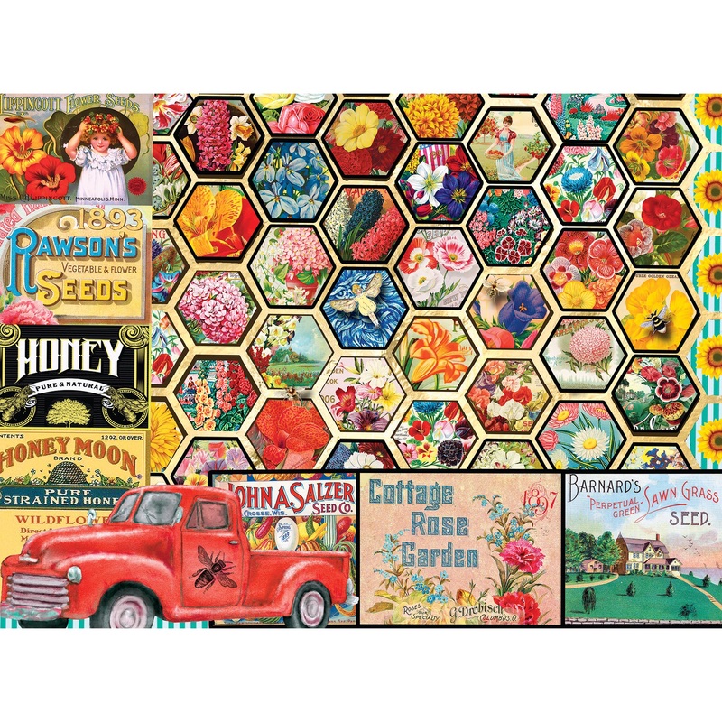 Roseart - Kodak Premium - Honeycomb Flowers And Seeds - 1000 Piece Jigsaw Puzzle For Adults