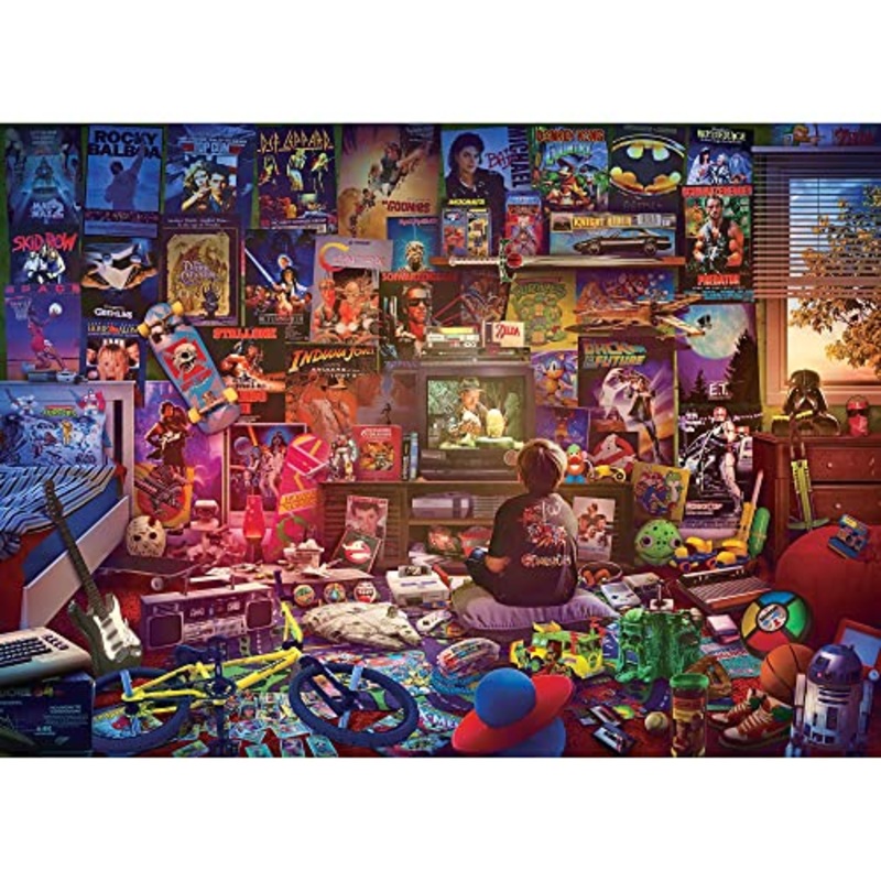 An Afternoon In The 80S Retro 1000-Piece Jigsaw Puzzle By Rachid Lotf  Brain Teaser Activity For Kids And Adults  28 X 20 Inches