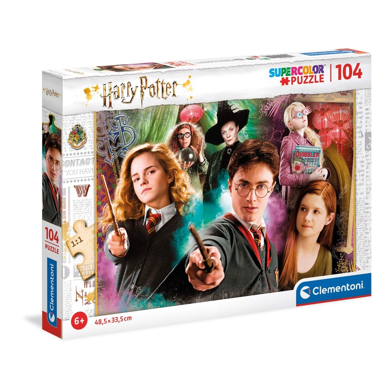 Clementoni 25712, Harry Potter Supercolor Puzzle For Children - 104 Pieces, Ages 6 Years Plus, Multicoloured, 25 X 34.3 X 3.5 Ce
