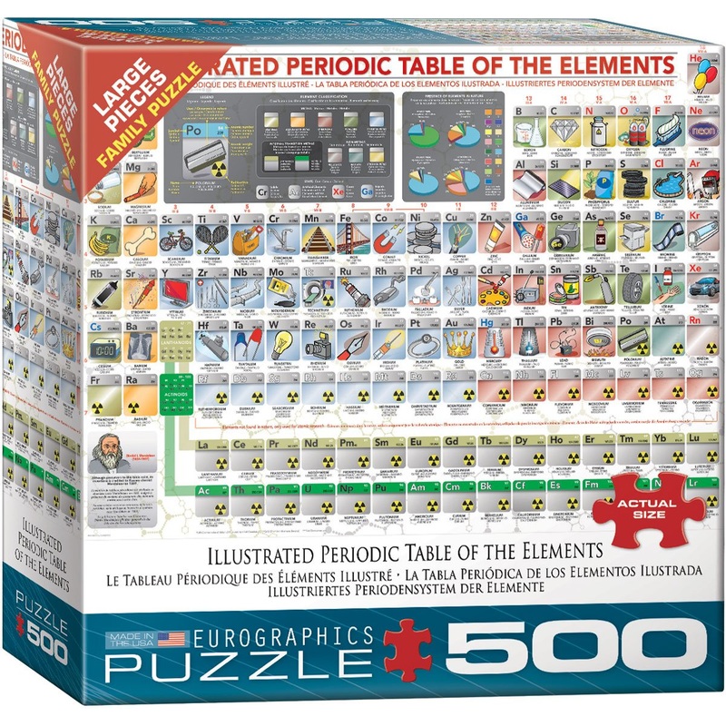 Eurographics (Eurhr) Illustrated Periodic Table Of The Elements 500Piece Puzzle 500Piece Jigsaw Puzzle, Multicoloured (6500-5355