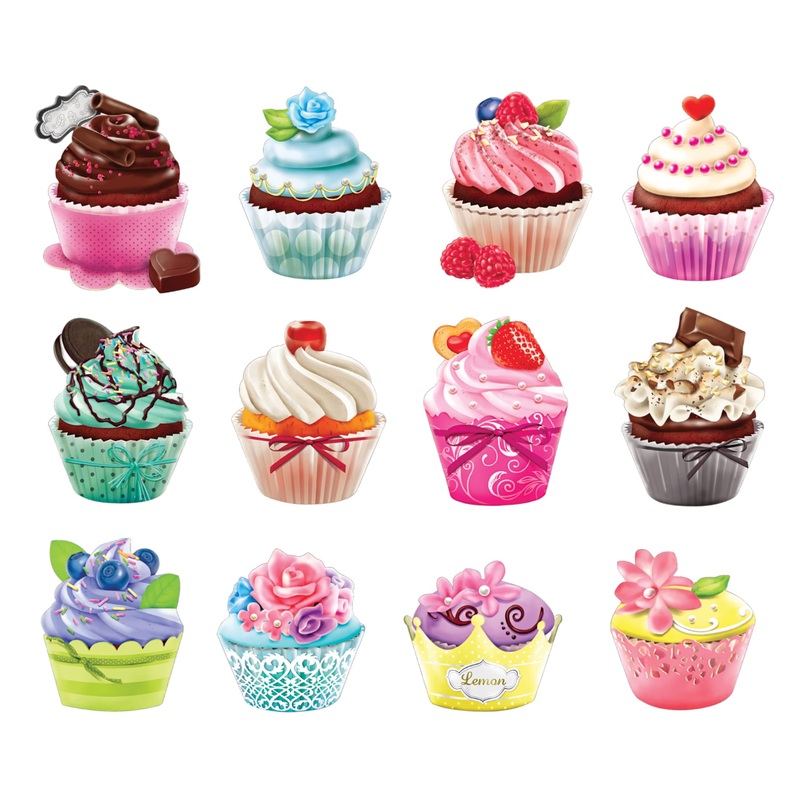 Lafayette Puzzle Factory Cupcakes 12 Mini Shaped Puzzles Total Of 500 Pieces By Lafayette Puzzle Company, Multi-Colored,0079Zzc