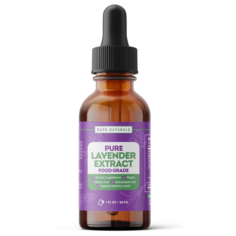 Lavender Extract For Baking, Coffee  Drinks (1Oz) - Kate Naturals 100 Natural, Vegan Lavender Flavoring Tasty Gluten Free Food-G