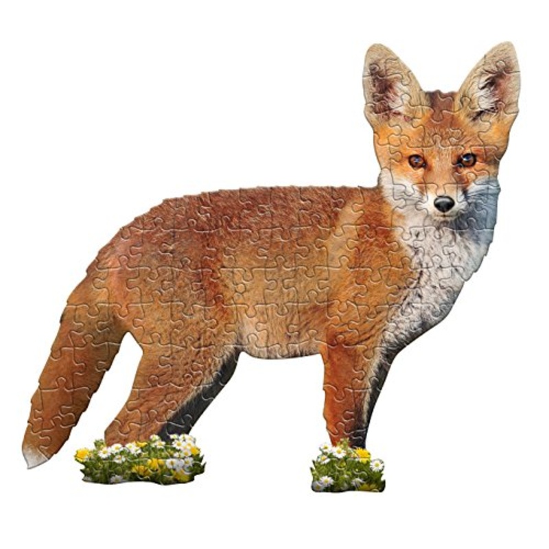 Madd Capp Puzzles Jr. - I Am Lil    Fox - 100 Pieces - Animal Shaped Jigsaw Puzzle