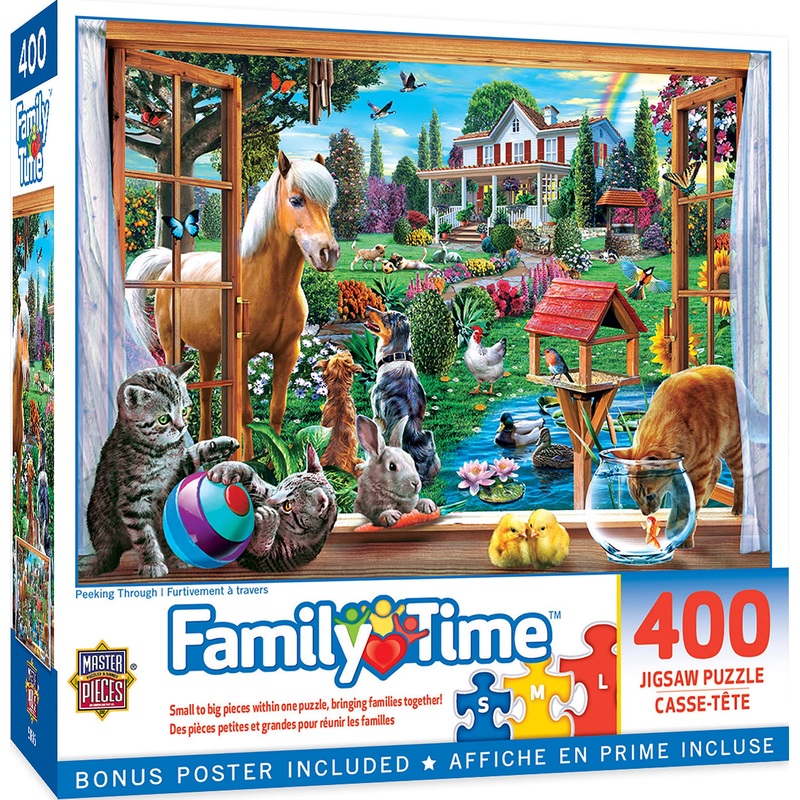 Masterpieces 400 Piece Jigsaw Puzzle For Adults, Family, Or Kids - Peeking Through - 18X24