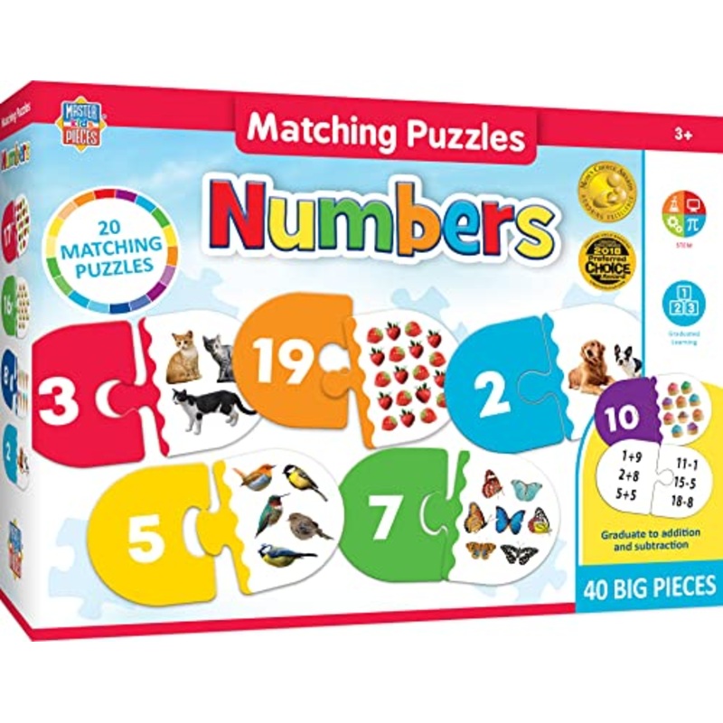 Masterpieces Kids Games - Educational Numbers Matching Puzzle - Game For Kids And Family - Laugh And Learn