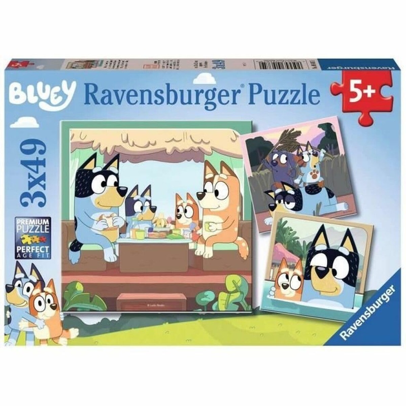 Ravensburger Bluey Toys - 3X 49 Piece Jigsaw Puzzles For Kids Age 5 Years Up