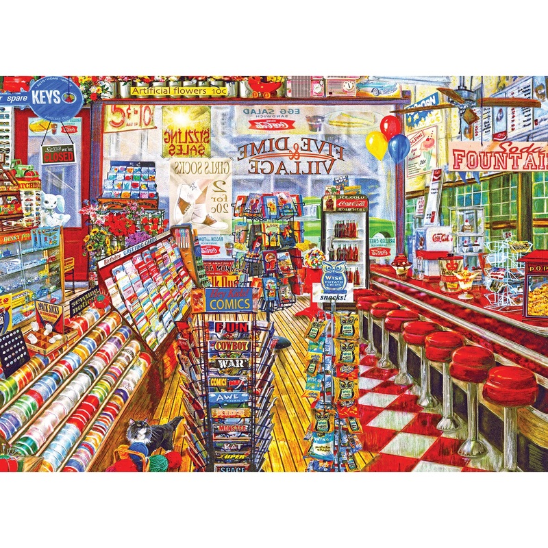 Roseart - Back To The Past - Local Five And Dime - 750 Piece Jigsaw Puzzle For Adults