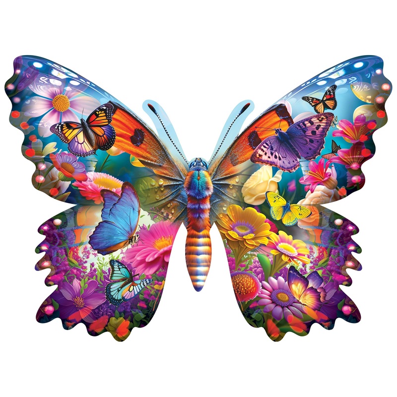 Roseart - Big Shaped - Beautiful Butterfly - 500 Piece Jigsaw Puzzle For Adults