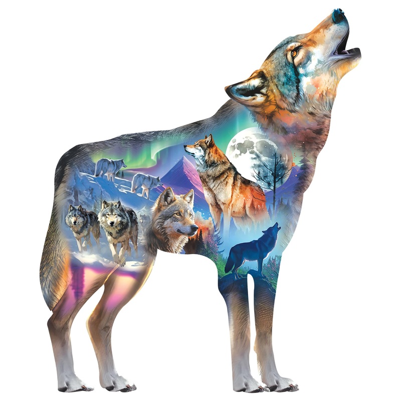 Roseart - Big Shaped - Wolf Ii - 500 Piece Jigsaw Puzzle For Adults