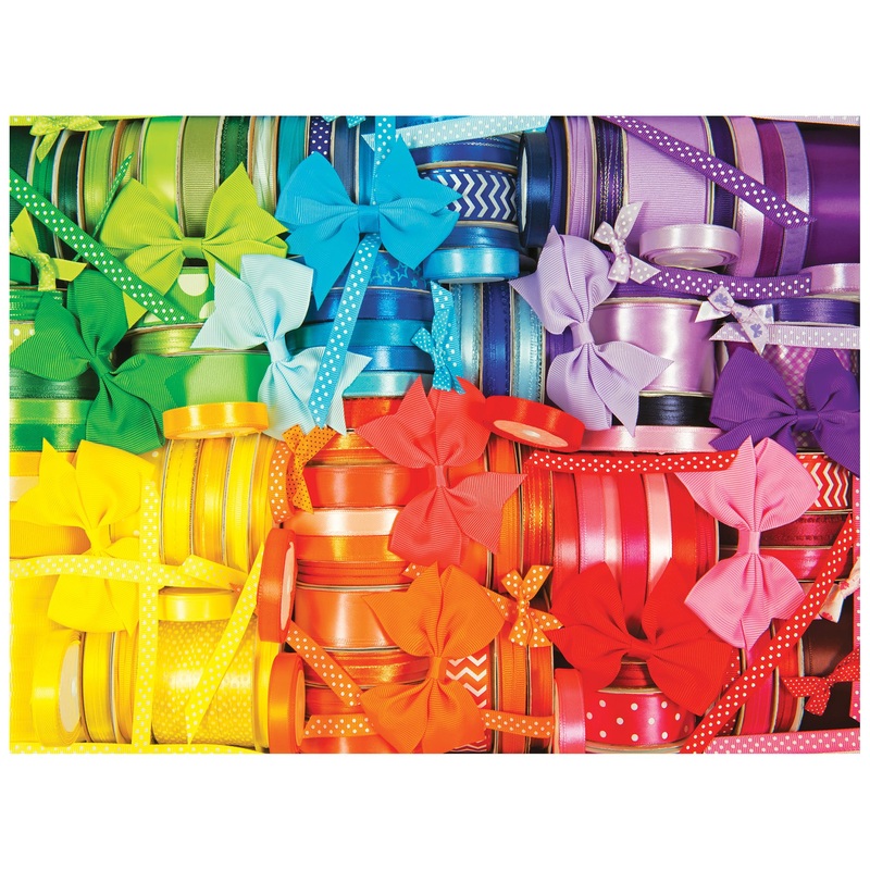 Roseart - Kodak Premium - Rainbow Ribbons And Bows - 550 Piece Jigsaw Puzzle For Adults