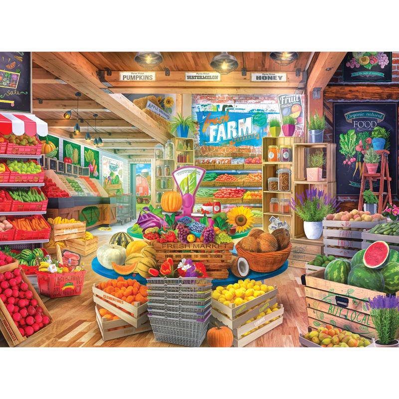 Roseart - My Happy Place - Organic Fresh Market - 750 Piece Jigsaw Puzzle For Adults