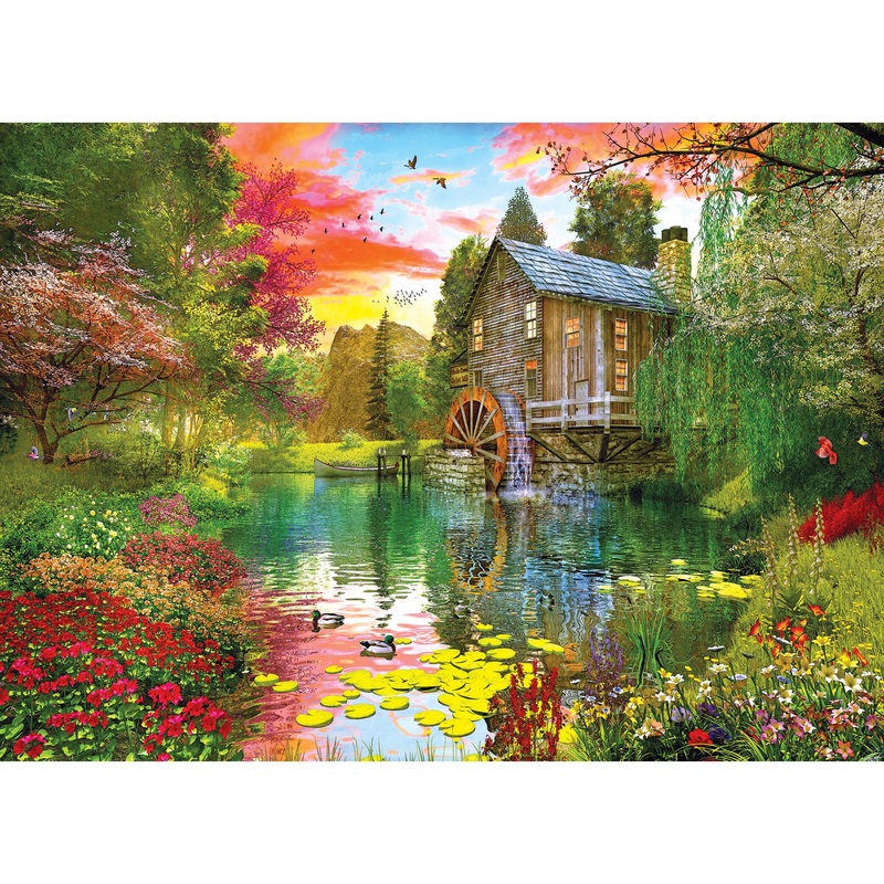 Roseart - My Happy Place - Sunset At The Mill - 1000 Piece Jigsaw Puzzle For Adults