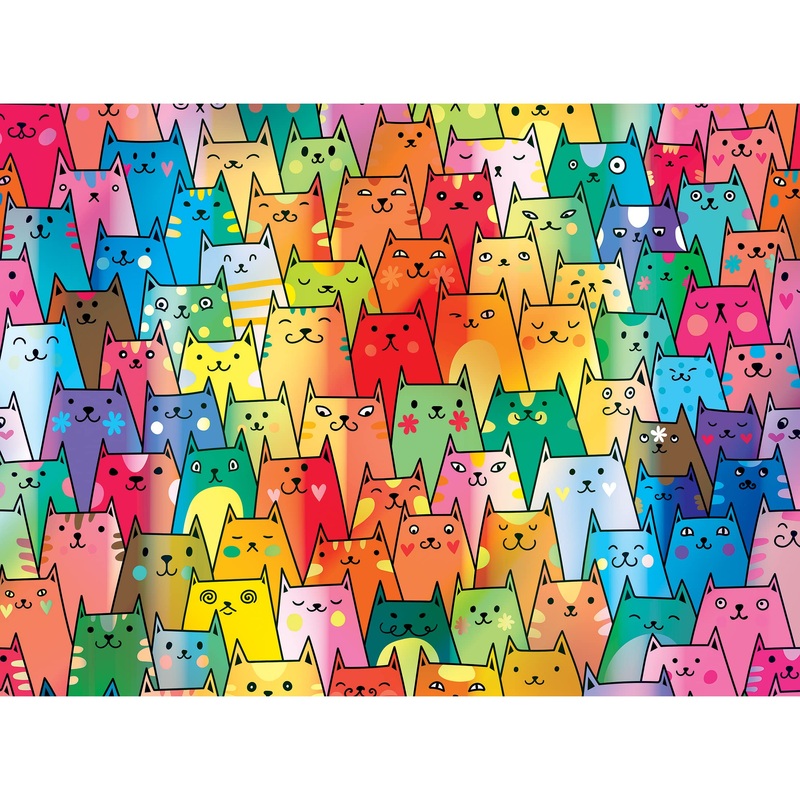 Roseart - Rose - Cute Colorful Cats - 1000 Piece Jigsaw Puzzle For Adults