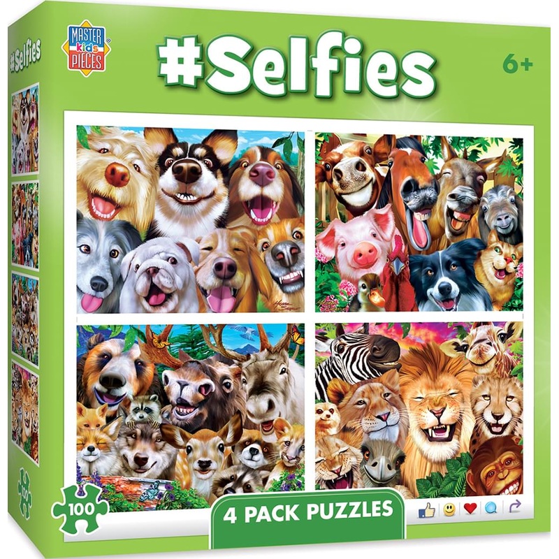 Selfies 4-Pack 100 Piece Jigsaw Puzzles