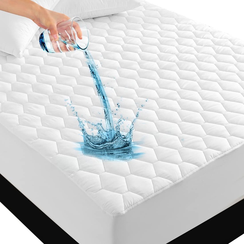 Unilibra Queen Size 100 Waterproof Mattress Pad, Breathable Quilted Fitted Mattress Protector With Deep Pocket Stretches Up To 1